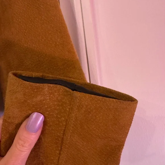 BAGATELLE NYC Camel Tan Genuine Suede Leather Motorcycle Jacket - size small - Picture 6 of 16